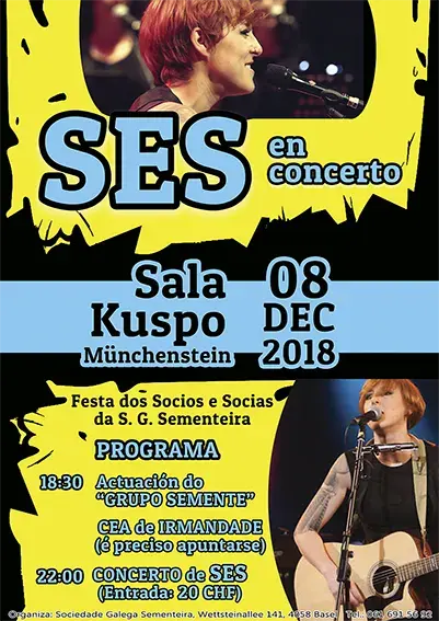 Cartel do concerto de Sés 2018