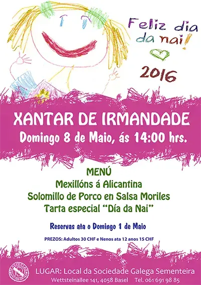 Cartel do Día da Nai 2016