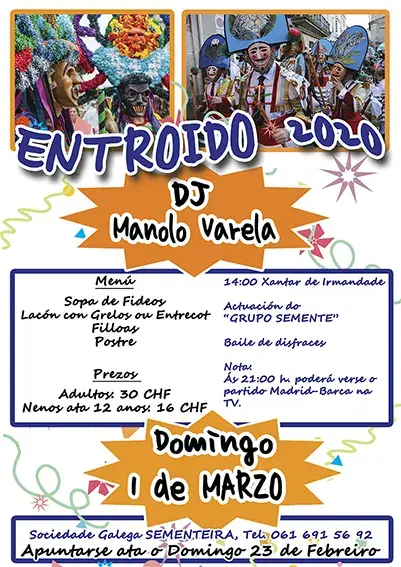 Cartel da Festa do Entroido 2020